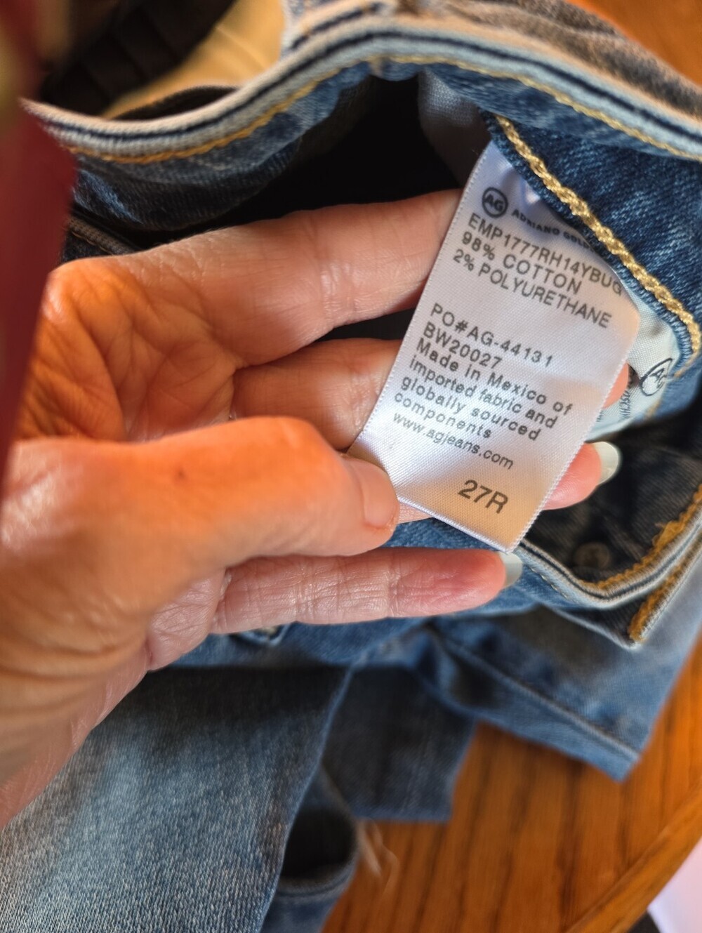 AG Adriano Goldschmied Women’s Distressed Skinny Jeans Medium Wash 27R - Picture 6 of 6